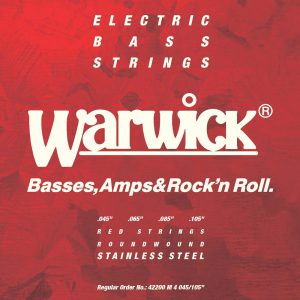 WARWICK 42200 RED Stainless Steel Medium 4-String (45-105)