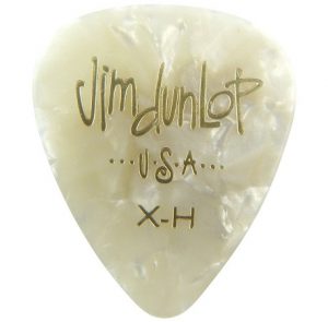 DUNLOP CELLULOID WHITE PEARLOID PICK EXTRA HEAVY