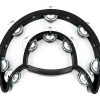 MAXTONE 818N/P Power-2 Tambourine w/Protecting Trim (Black)