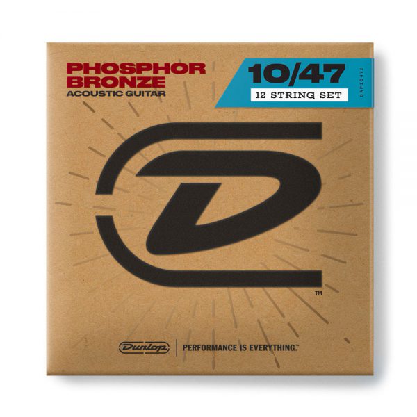 DUNLOP DAP1047J PHOSPHOR BRONZE ACOUSTIC GUITAR STRINGS 12-STRING (10-47)