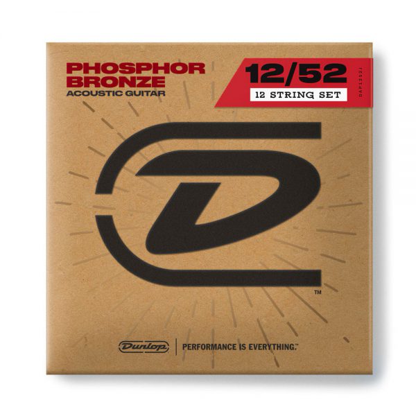 DUNLOP DAP1252J PHOSPHOR BRONZE ACOUSTIC GUITAR STRINGS 12-STRING SET (12-52)