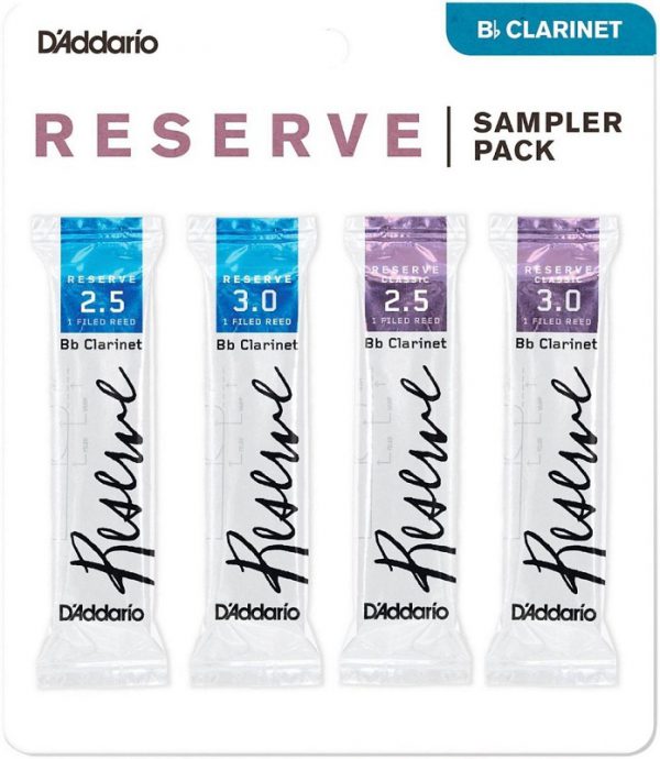 D'ADDARIO Reserve Reed Sampler Pack Filed - Bb Clarinet #2.5/3.0