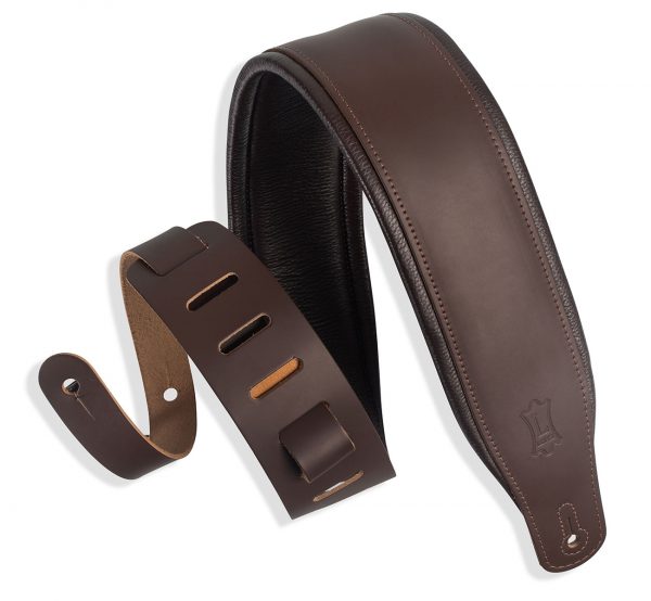 LEVY'S M26PD-DBR_DBR CLASSICS SERIES PADDED TWO-TONE GUITAR STRAP (DARK BROWN)