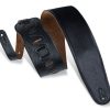 LEVY'S M4GF-BLK CLASSICS SERIES PADDED GARMENT LEATHER BASS STRAP (BLACK)