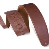 LEVY'S M4GF-BRN CLASSICS SERIES PADDED GARMENT LEATHER BASS STRAP (BROWN)