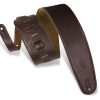 LEVY'S M4GF-DBR CLASSICS SERIES PADDED GARMENT LEATHER BASS STRAP (DARK BROWN)