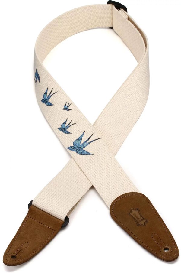 LEVY'S MC8U-006 PRINT SERIES COTTON GUITAR STRAP (BIRDS)