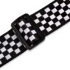 LEVY'S MP-28 PRINT SERIES GUITAR STRAP (BLACK AND WHITE CHECKERS) 31057