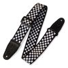 LEVY'S MP-28 PRINT SERIES GUITAR STRAP (BLACK AND WHITE CHECKERS)