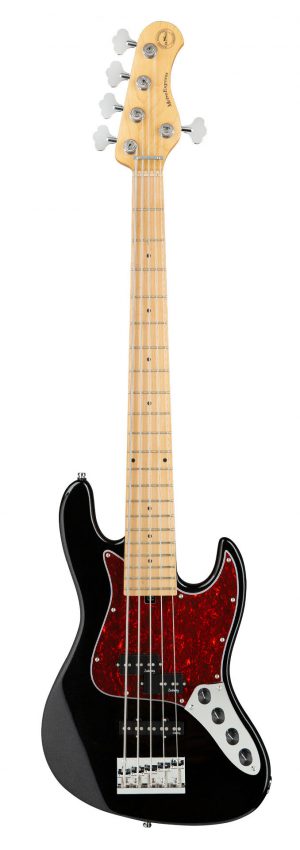 SADOWSKY MetroExpress 21-Fret Hybrid P/J Bass, Maple, 5-String (Solid Black High Polish)