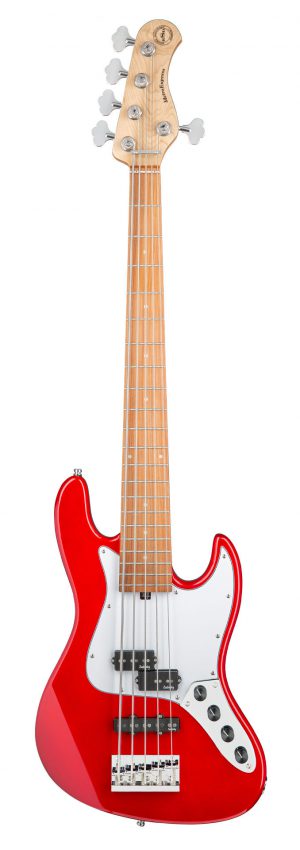 SADOWSKY MetroExpress 21-Fret Hybrid P/J Bass, Morado, 5-String (Candy Apple Red Metallic)