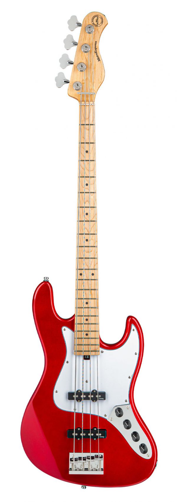 SADOWSKY MetroExpress 21-Fret Vintage J/J Bass, Maple, 4-String (Candy Apple Red Metallic)