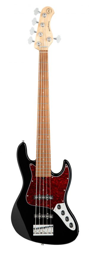 SADOWSKY MetroExpress 21-Fret Vintage J/J Bass, Morado, 5-String (Solid Black High Polish)