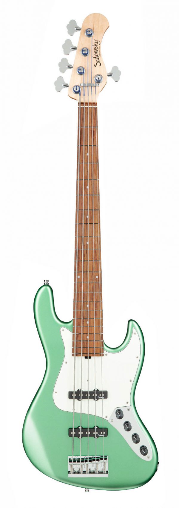 SADOWSKY MetroLine 21-Fret Vintage J/J Bass, Alder, 5-String (Solid Sage Green Metallic Satin)