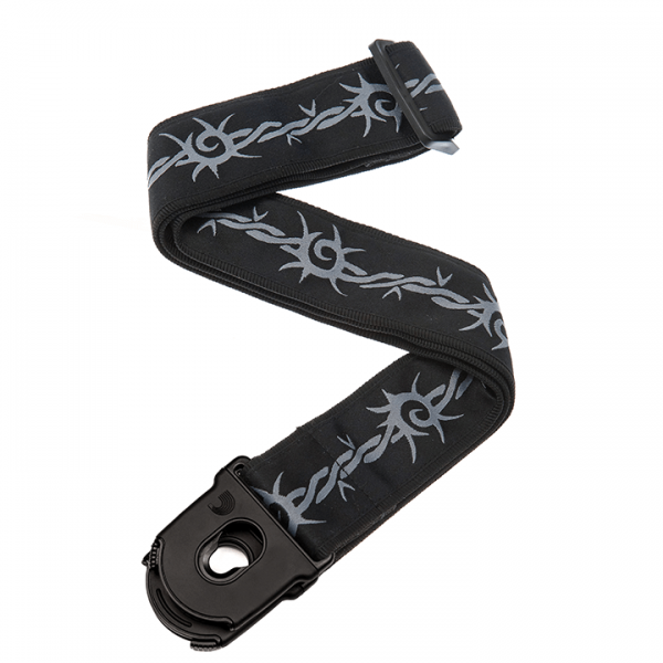 D'ADDARIO PLANET LOCK GUITAR STRAP (BARBED WIRE)