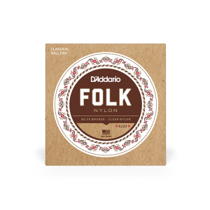 D'ADDARIO EJ33 FOLK NYLON 80/20 Bronze Ball End Clear Treble