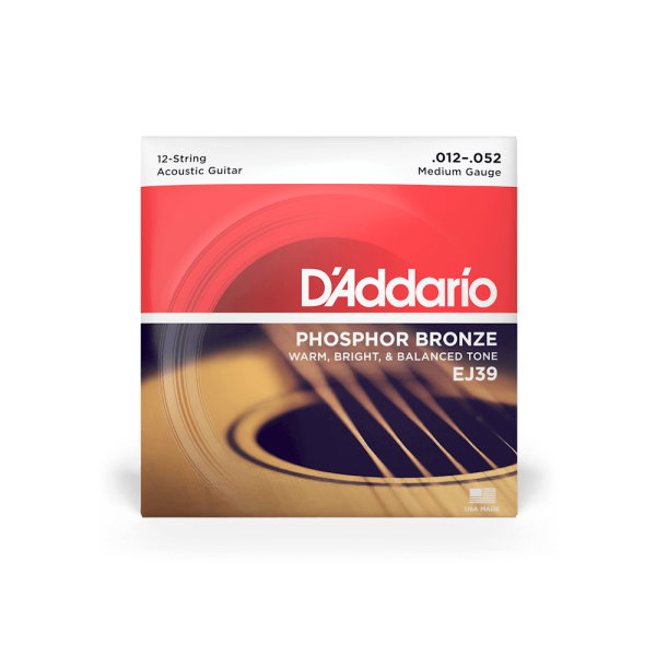 D'ADDARIO EJ39 PHOSPHOR BRONZE MEDIUM 12-STRING (12-52)