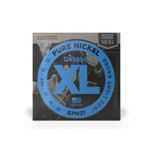 D'ADDARIO EPN21 XL PURE NICKEL JAZZ LIGHT (12-51)