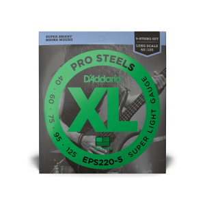D'ADDARIO EPS220-5 XL PROSTEELS BASS SUPER LIGHT 5-STRING (40-125)