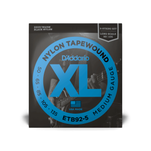 D'ADDARIO ETB92-5 XL NYLON TAPEWOUND 5-STRING BASS (50-135)