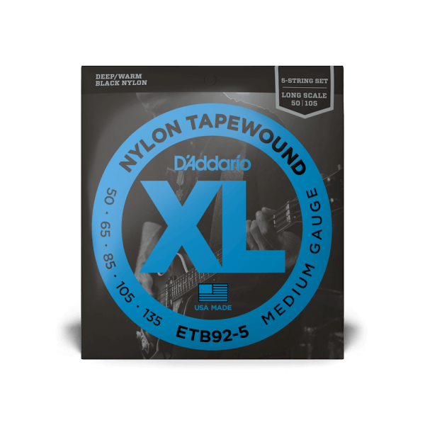 D'ADDARIO ETB92-5 XL NYLON TAPEWOUND 5-STRING BASS (50-135)
