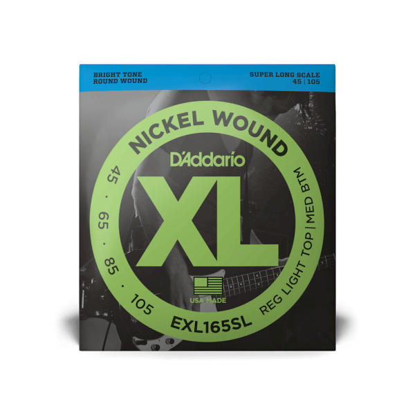 D'ADDARIO EXL165SL XL NICKEL WOUND BASS REG LIGHT TOP /  MED BOTTOM (45-105)