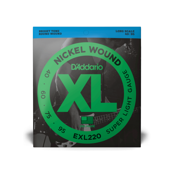 D'ADDARIO EXL220 XL NICKEL WOUND BASS SUPER LIGHT (40-95)