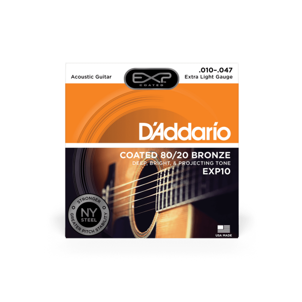 D'ADDARIO EXP10 EXP COATED 80/20 BRONZE EXTRA LIGHT (10-47)