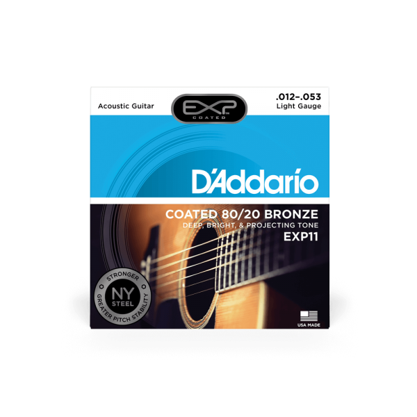 D'ADDARIO EXP11 EXP COATED 80/20 BRONZE REGULAR LIGHT (12-53)