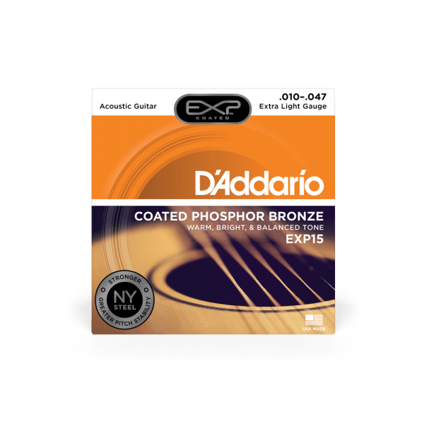 D'ADDARIO EXP15 EXP COATED PHOSPHOR BRONZE EXTRA LIGHT (10-47)