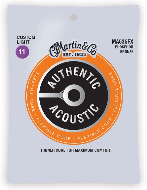 MARTIN MA535FX Authentic Acoustic Flexible Core 92/8 Phosphor Bronze Custom Light (11-52)